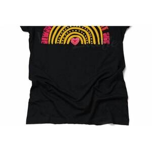 NEW WILD LUCILLE women's always look on the bright side graphic tee in black